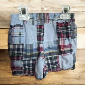 Rags Land Boys Shorts Sz 3 4 Blue Checkerboard Madras Plaid Elastic Waist Preppy